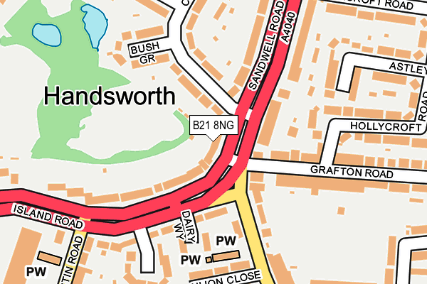 B21 8NG map - OS OpenMap – Local (Ordnance Survey)