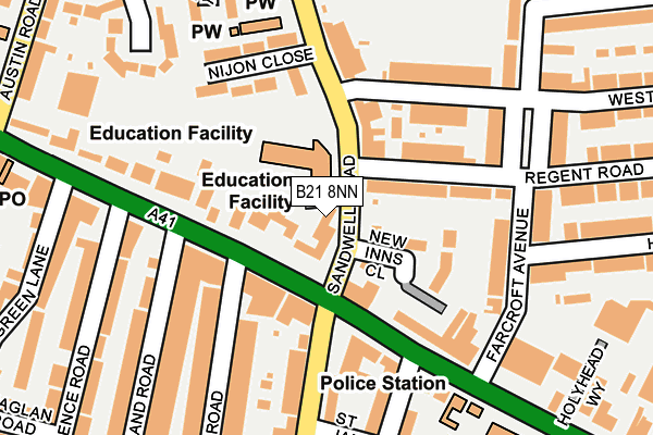 B21 8NN map - OS OpenMap – Local (Ordnance Survey)