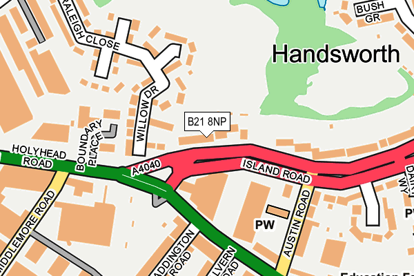 B21 8NP map - OS OpenMap – Local (Ordnance Survey)