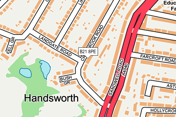 B21 8PE map - OS OpenMap – Local (Ordnance Survey)