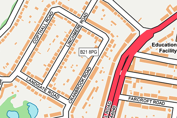 B21 8PG map - OS OpenMap – Local (Ordnance Survey)