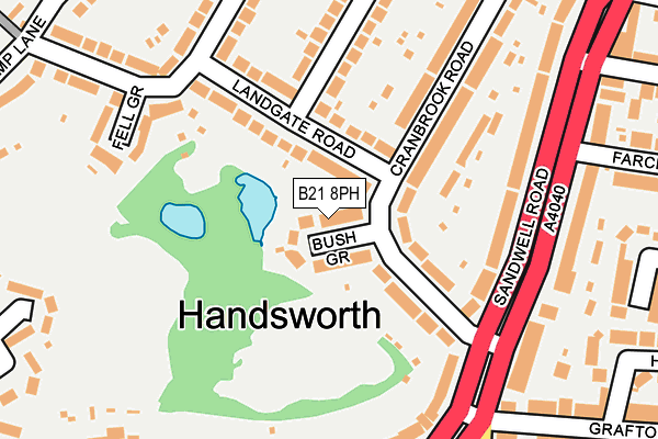 B21 8PH map - OS OpenMap – Local (Ordnance Survey)