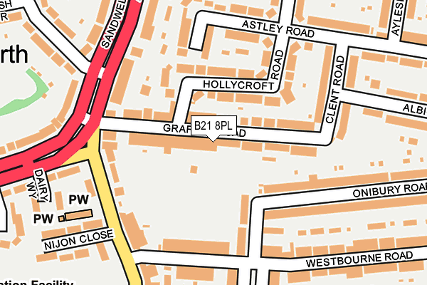 B21 8PL map - OS OpenMap – Local (Ordnance Survey)