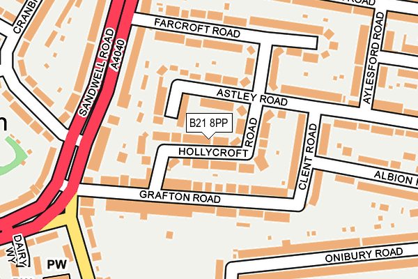 B21 8PP map - OS OpenMap – Local (Ordnance Survey)