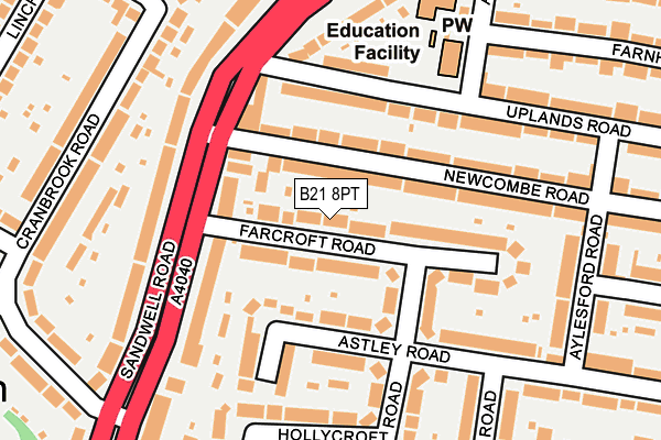 B21 8PT map - OS OpenMap – Local (Ordnance Survey)