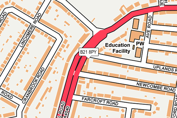 B21 8PY map - OS OpenMap – Local (Ordnance Survey)