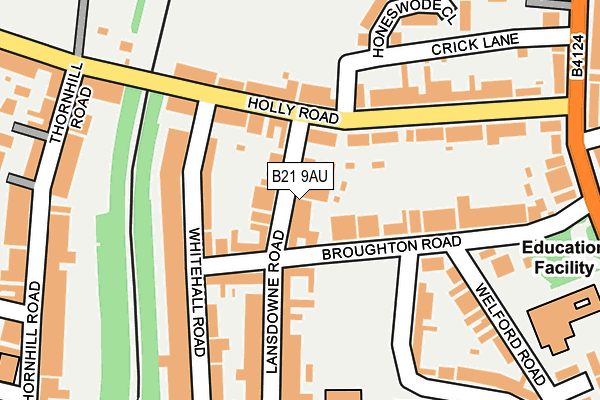 B21 9AU map - OS OpenMap – Local (Ordnance Survey)