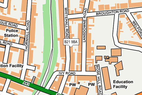 B21 9BA map - OS OpenMap – Local (Ordnance Survey)