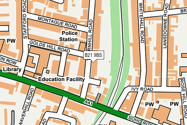 B21 9BS map - OS OpenMap – Local (Ordnance Survey)