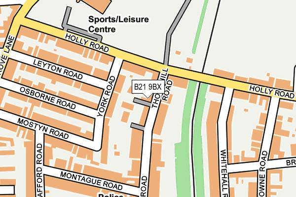 B21 9BX map - OS OpenMap – Local (Ordnance Survey)