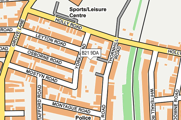 B21 9DA map - OS OpenMap – Local (Ordnance Survey)