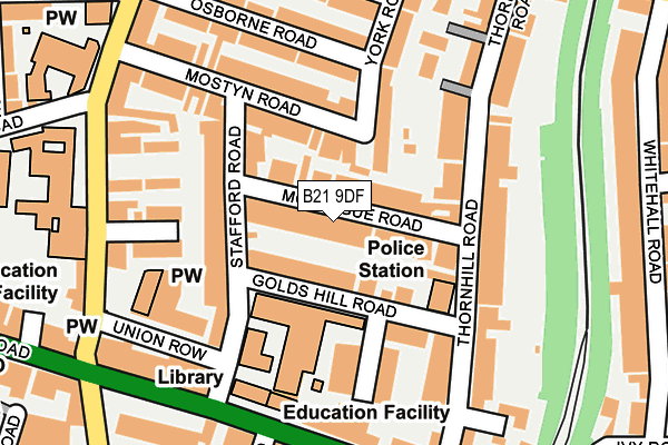 B21 9DF map - OS OpenMap – Local (Ordnance Survey)