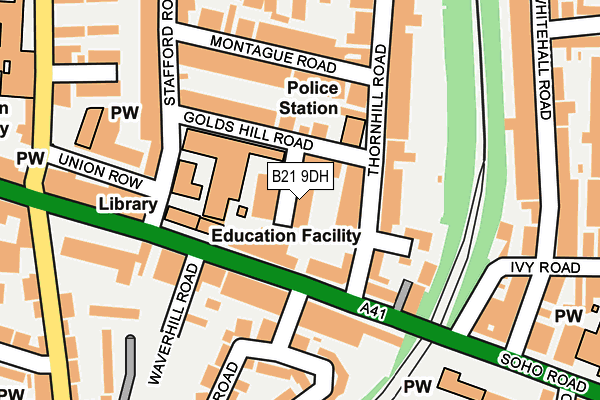 B21 9DH map - OS OpenMap – Local (Ordnance Survey)