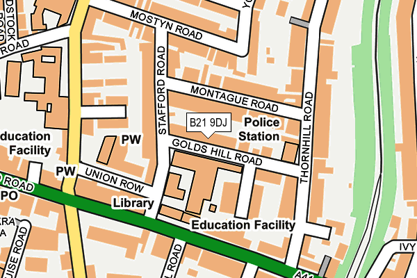 B21 9DJ map - OS OpenMap – Local (Ordnance Survey)