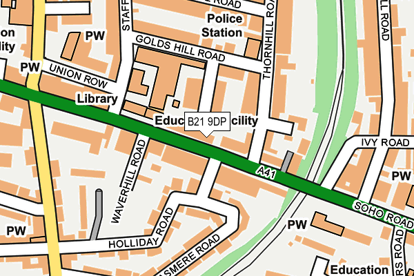 B21 9DP map - OS OpenMap – Local (Ordnance Survey)