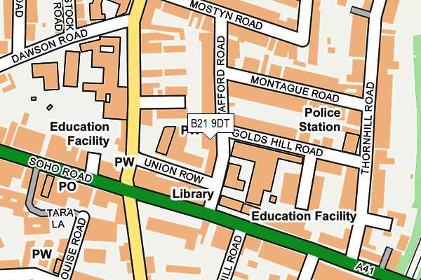 B21 9DT map - OS OpenMap – Local (Ordnance Survey)