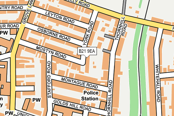 B21 9EA map - OS OpenMap – Local (Ordnance Survey)