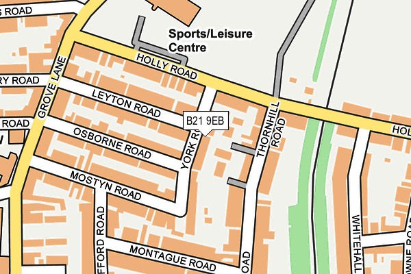 B21 9EB map - OS OpenMap – Local (Ordnance Survey)