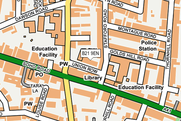 B21 9EN map - OS OpenMap – Local (Ordnance Survey)