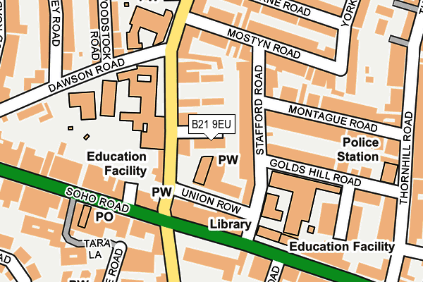 B21 9EU map - OS OpenMap – Local (Ordnance Survey)