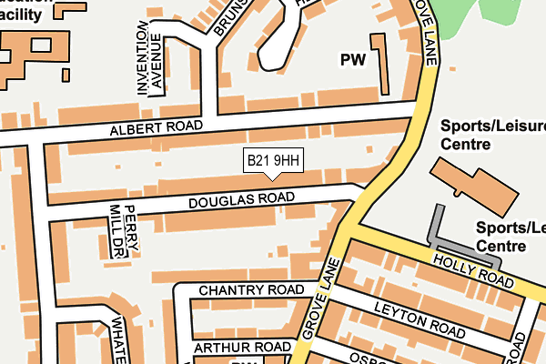 B21 9HH map - OS OpenMap – Local (Ordnance Survey)