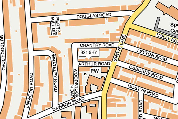 B21 9HY map - OS OpenMap – Local (Ordnance Survey)