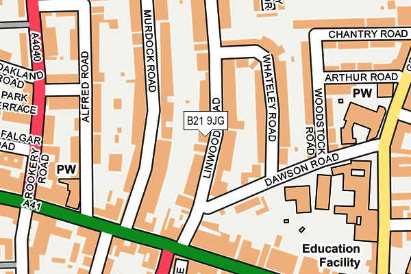 B21 9JG map - OS OpenMap – Local (Ordnance Survey)