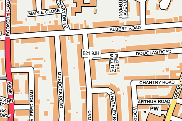 B21 9JH map - OS OpenMap – Local (Ordnance Survey)