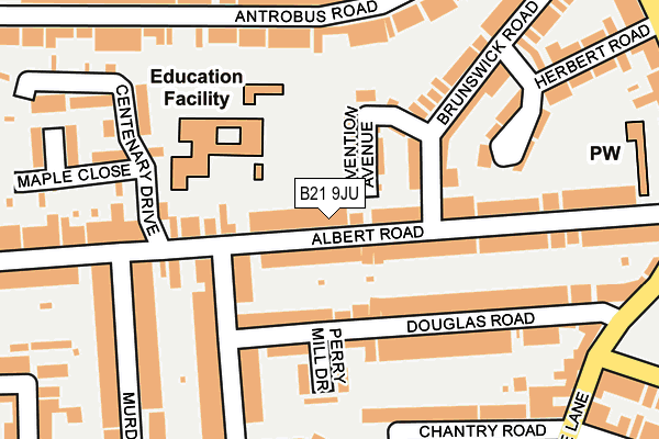 B21 9JU map - OS OpenMap – Local (Ordnance Survey)