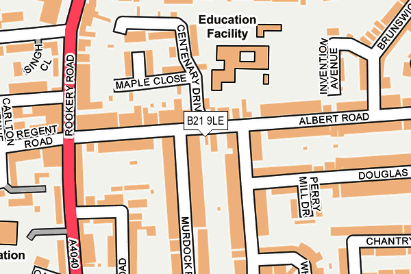 B21 9LE map - OS OpenMap – Local (Ordnance Survey)