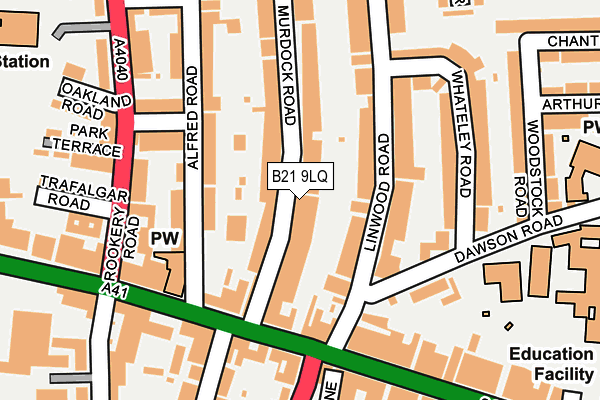 B21 9LQ map - OS OpenMap – Local (Ordnance Survey)