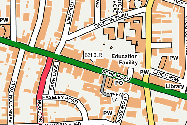 B21 9LR map - OS OpenMap – Local (Ordnance Survey)