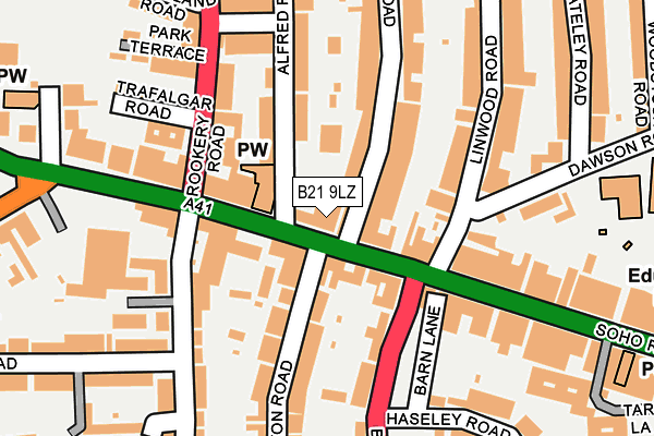 B21 9LZ map - OS OpenMap – Local (Ordnance Survey)