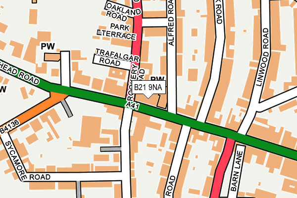 B21 9NA map - OS OpenMap – Local (Ordnance Survey)