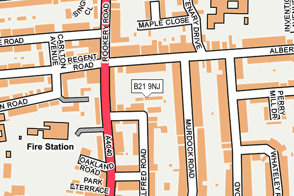 B21 9NJ map - OS OpenMap – Local (Ordnance Survey)