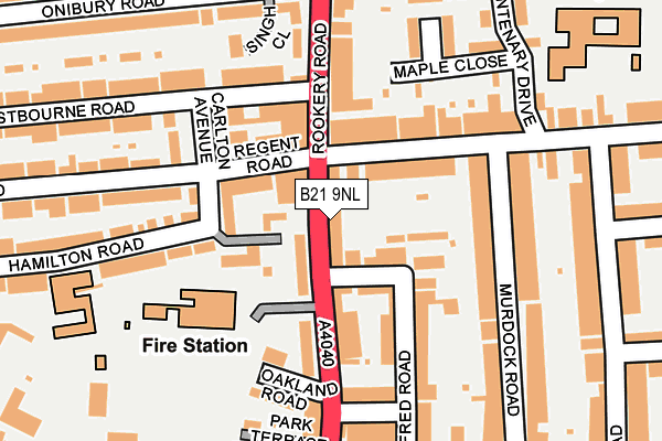 B21 9NL map - OS OpenMap – Local (Ordnance Survey)