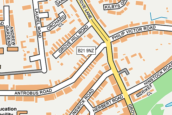 B21 9NZ map - OS OpenMap – Local (Ordnance Survey)