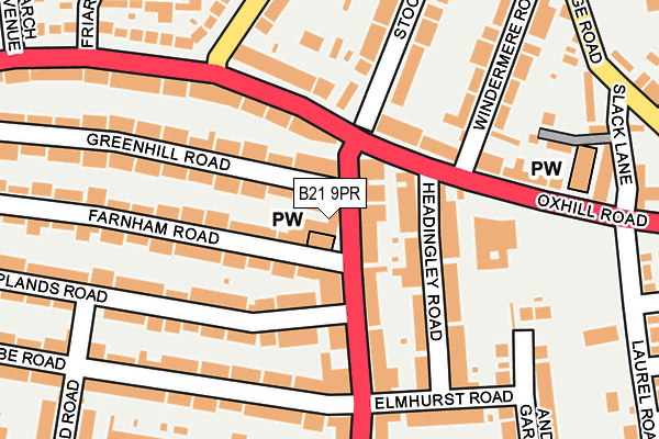 B21 9PR map - OS OpenMap – Local (Ordnance Survey)