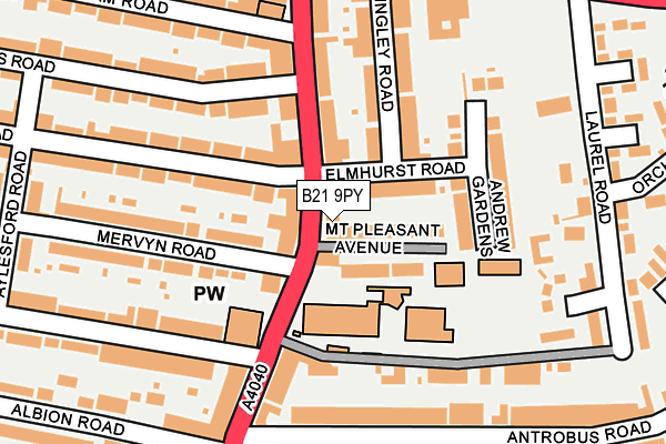 B21 9PY map - OS OpenMap – Local (Ordnance Survey)