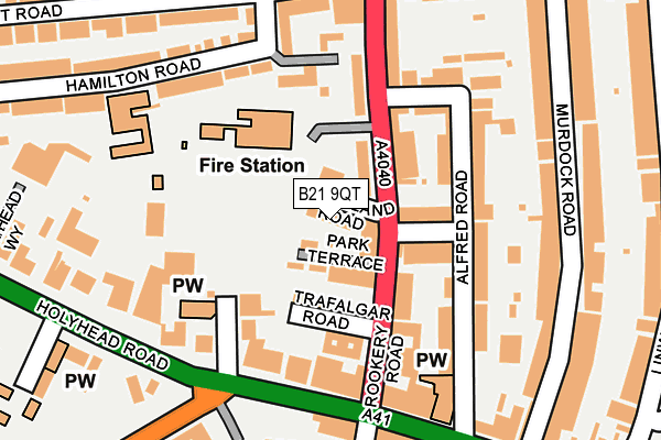 B21 9QT map - OS OpenMap – Local (Ordnance Survey)