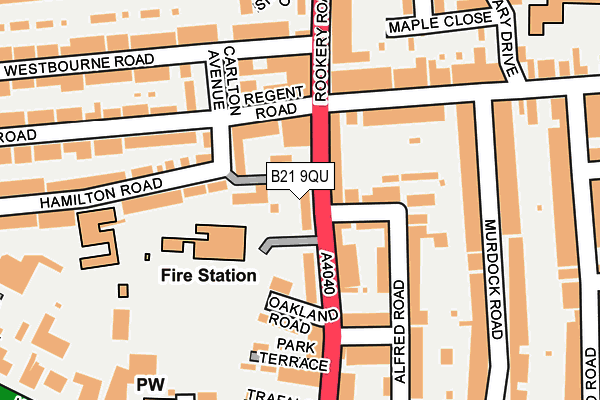 B21 9QU map - OS OpenMap – Local (Ordnance Survey)