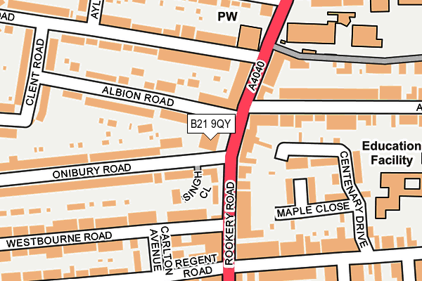 B21 9QY map - OS OpenMap – Local (Ordnance Survey)