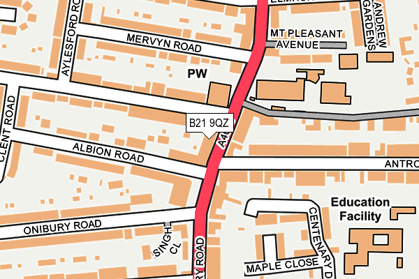 B21 9QZ map - OS OpenMap – Local (Ordnance Survey)