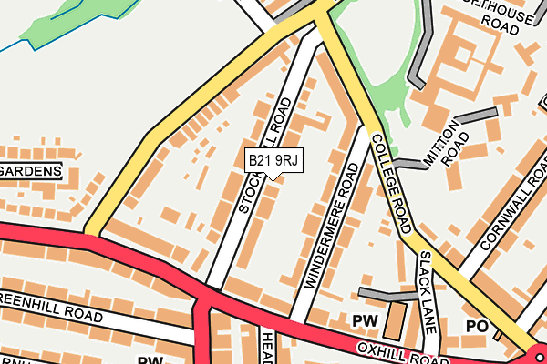 B21 9RJ map - OS OpenMap – Local (Ordnance Survey)