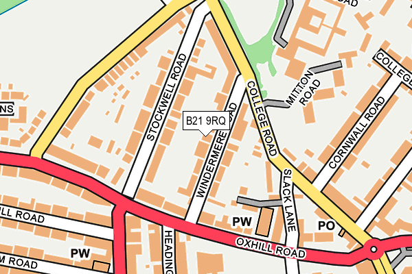 B21 9RQ map - OS OpenMap – Local (Ordnance Survey)