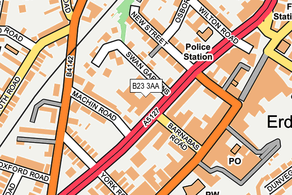 B23 3AA map - OS OpenMap – Local (Ordnance Survey)