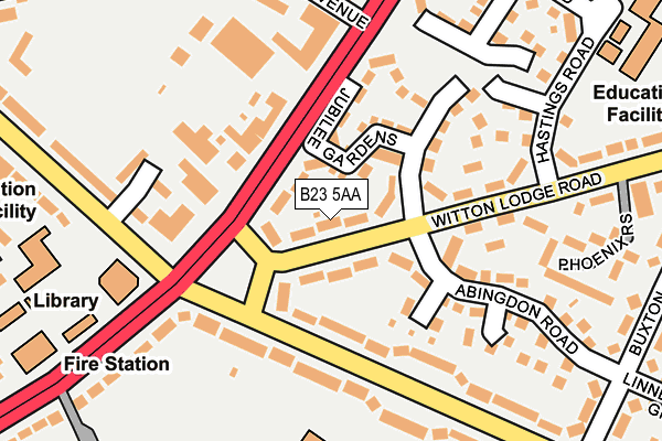 B23 5AA map - OS OpenMap – Local (Ordnance Survey)