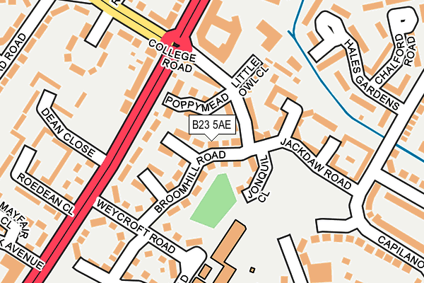 B23 5AE map - OS OpenMap – Local (Ordnance Survey)