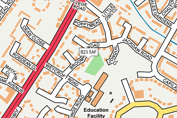 B23 5AF map - OS OpenMap – Local (Ordnance Survey)