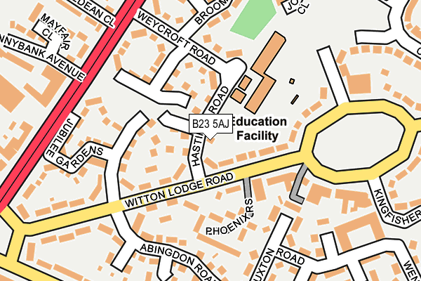 B23 5AJ map - OS OpenMap – Local (Ordnance Survey)